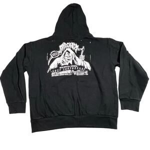 Lost Surfboards Mayhem Reaper Hoodie Mens Large Black Graphic Pullover Skater